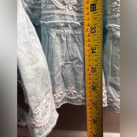 Pranella Amar Sky blue white Embroidered Tiered Dress lightweight ruffle sienna - Picture 8 of 8